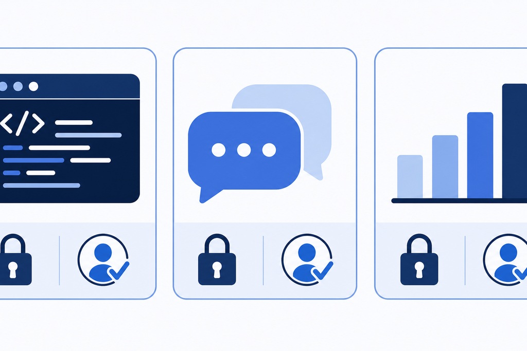 Icons representing AI agent permissions and approval gates, including coding, communication, and analytics.