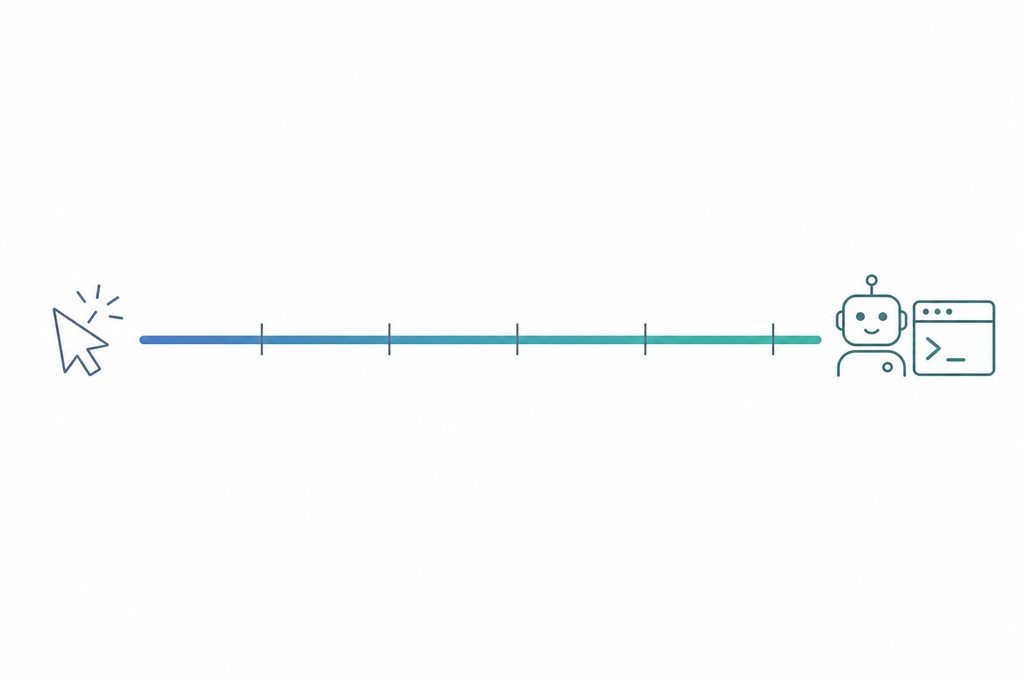 Visual comparison of a cursor and an AI coding agent icon, symbolizing "AI coding agents vs coding copilots.